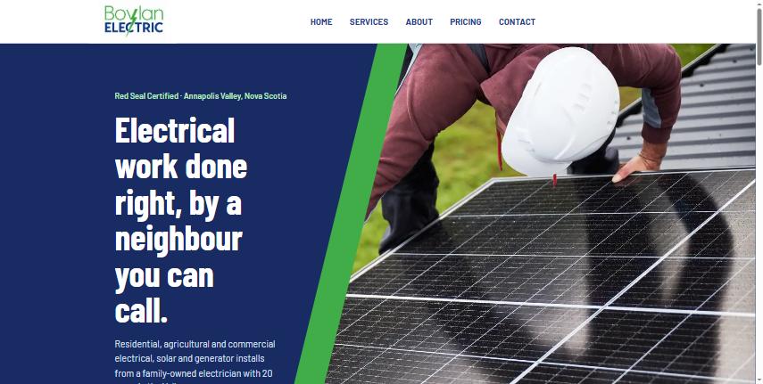 Boylan Electric website homepage