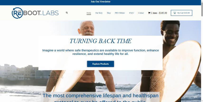 Reboot My Age website homepage